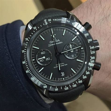 all black Omega Speedmaster